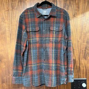 Men's The North Face Button Up Plaid Flannel Cotton Long Sleeve Shirt Size XL